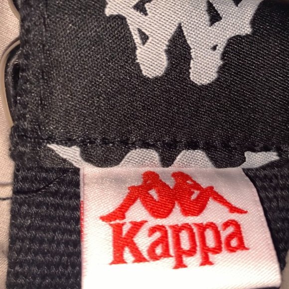 KAPPA BANDA BELT PRINT BLACK WHITE ADJUST LOGO - Picture 1 of 4